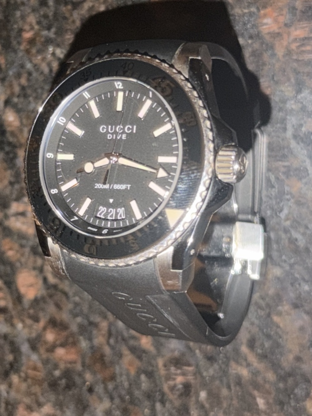Gucci Dive black stainless watch